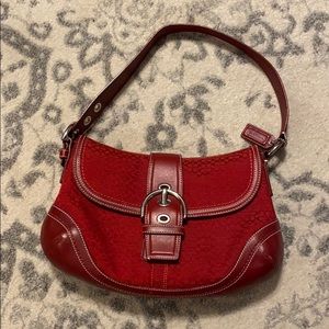 Red Coach shoulder purse